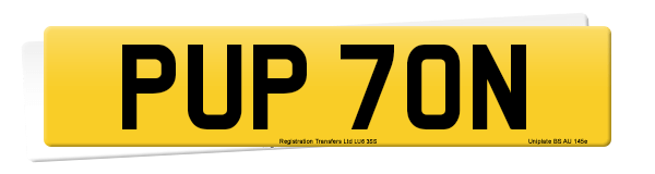 Registration number PUP 70N